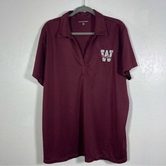 Port Authority Tops - Port Authority, Wolves Maroon Polo Shirt. Size 3XL. Excellent condition!